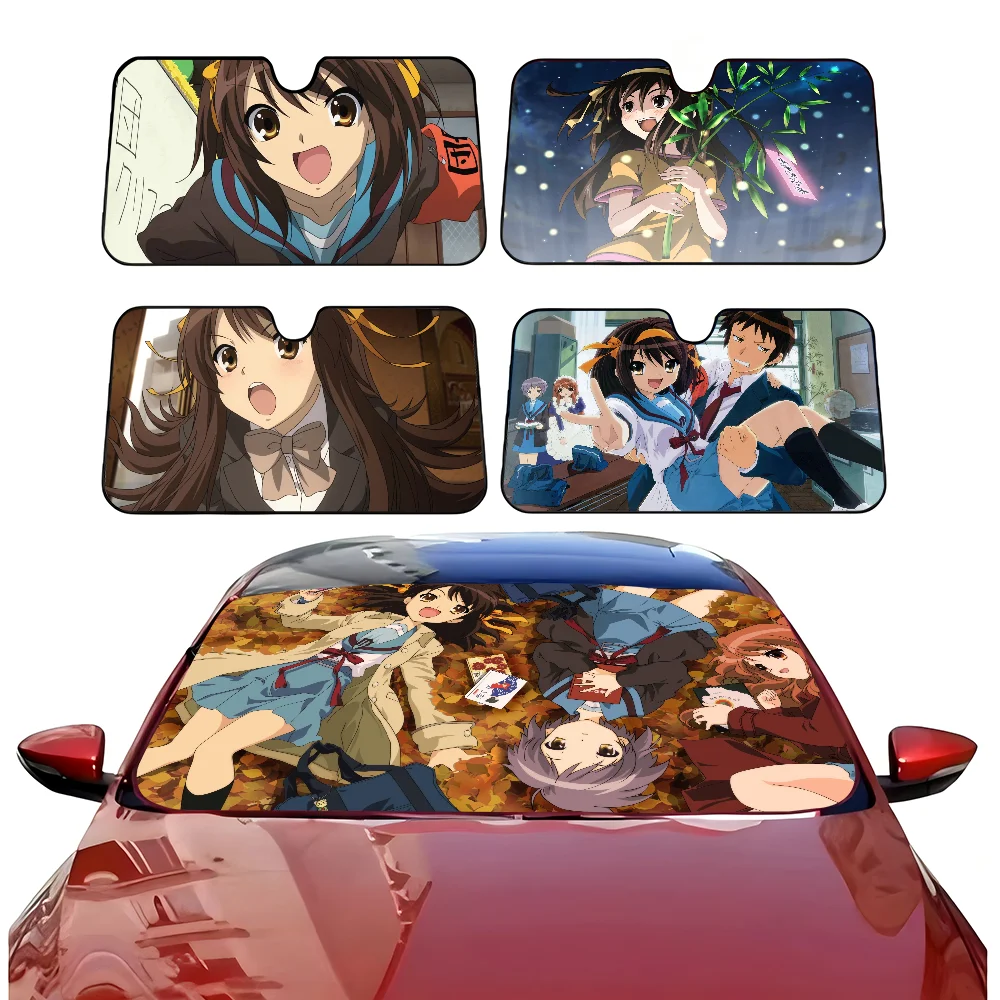 H-Haruhi Suzumiya Windshield Sun Shade For Car Car Windshield Sunshade Front Window Sunshade
