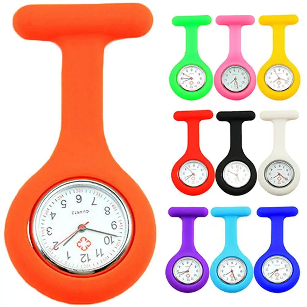 Nurse Watch Fob Clip Lockable Pins Pocket Quartz Watch Quartz Movement Silicone Hospital Doctor Watches Hanging Nurse Watch Gift