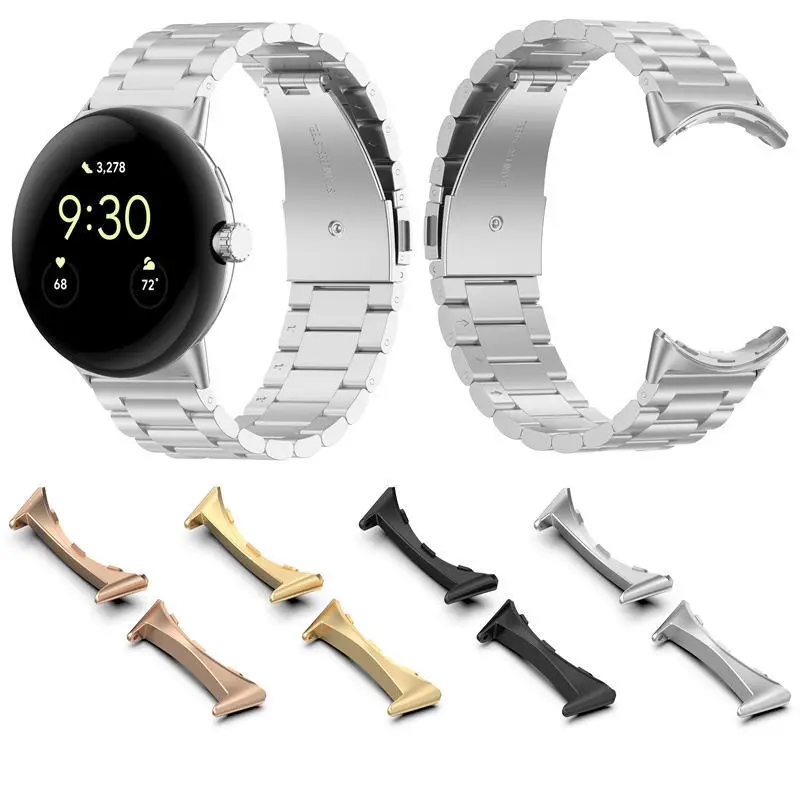 2 Pcs Stainless Steel Adapter For Google Pixel Watch 3 45mm strap Accessories Metal 22mm Quick fit Connector Pixel Watch 3 45 mm