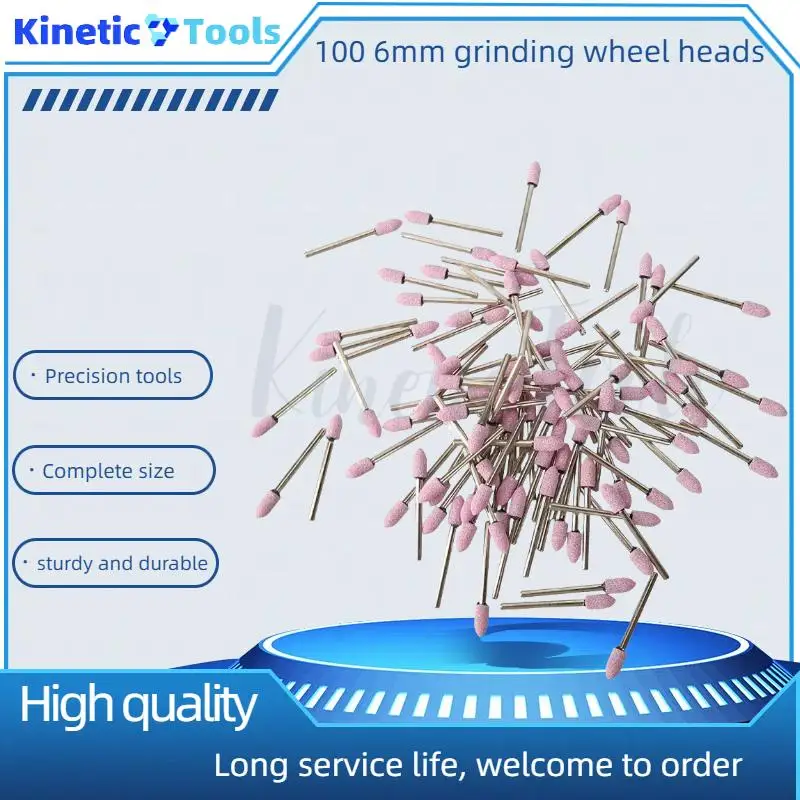 100pcs/set Drill Grinding Head Tool Assorted Ceramic Mounted Point For Dremel Mini Drill Rotary Tools Abrasive Mounted Stone 6mm