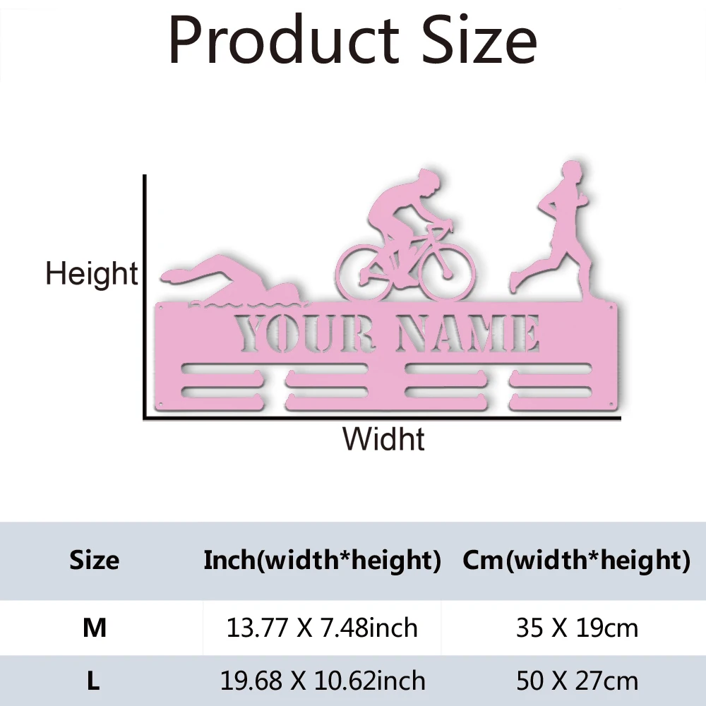1 pc nice Triathlon sport train Athletic competition Metal Key Holder Hooks Metal Art Tin Hanger For gym traning room