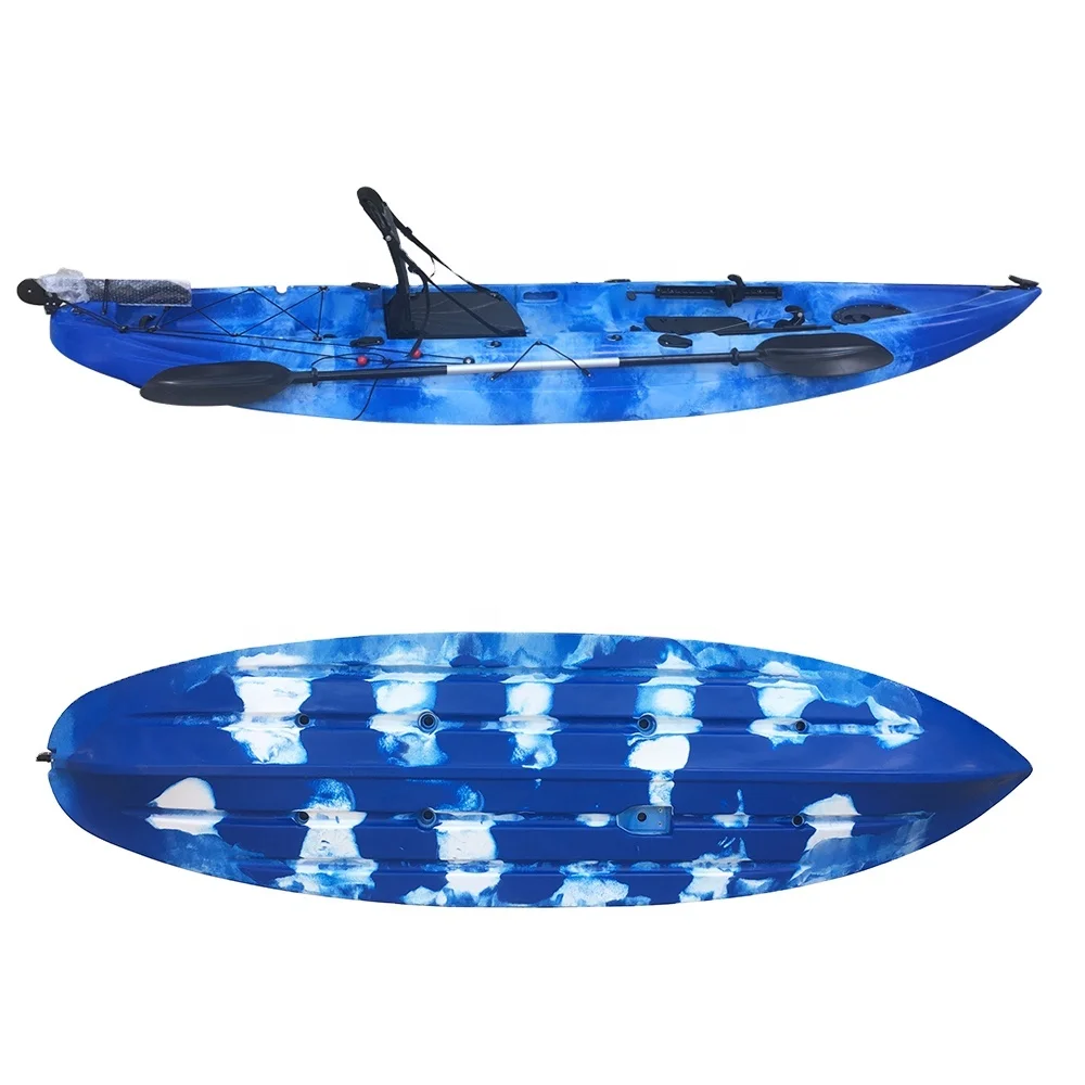 One Adult And One Kid Or Pet 1+1 Fishing Kayak Sit On Roto Mold Fishing Boat With Paddle For Sale
