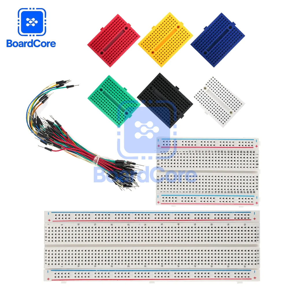 Breadboard Set 803 Tie and 400 Tie Points Solderless Bread board and 65 Pcs Flexible Breadboard Jumper Wires and 6PCS 170 Points