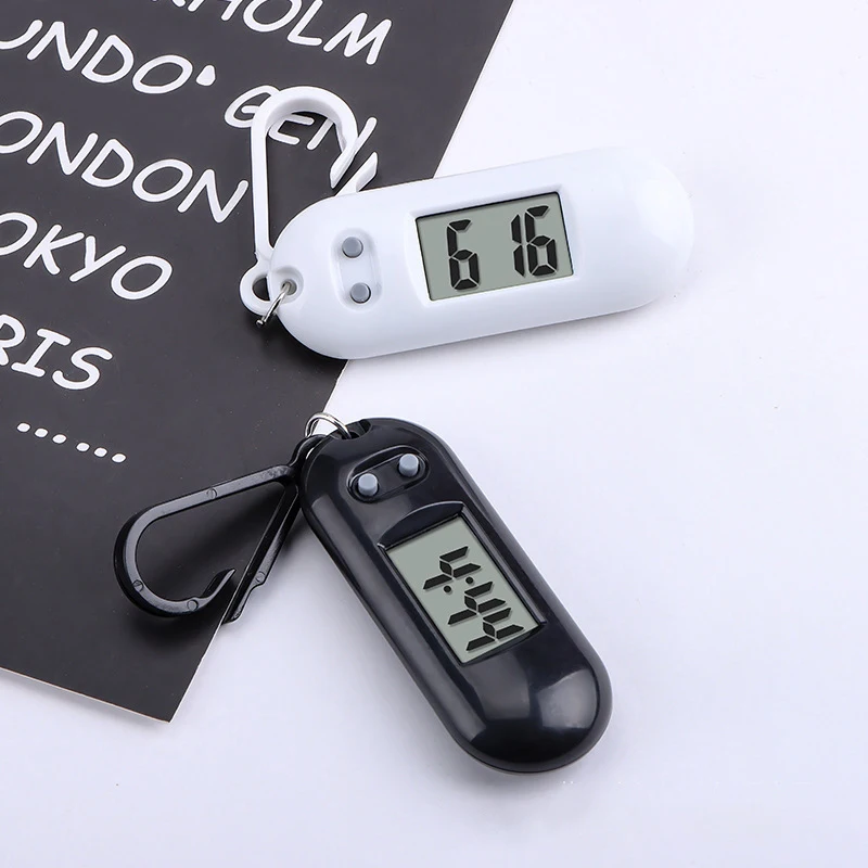 Sporty LED Digital Keychain Pocket Watch for Kids Silent LCD Digital Display Portable Student Exam Study Desktop Clock Gift