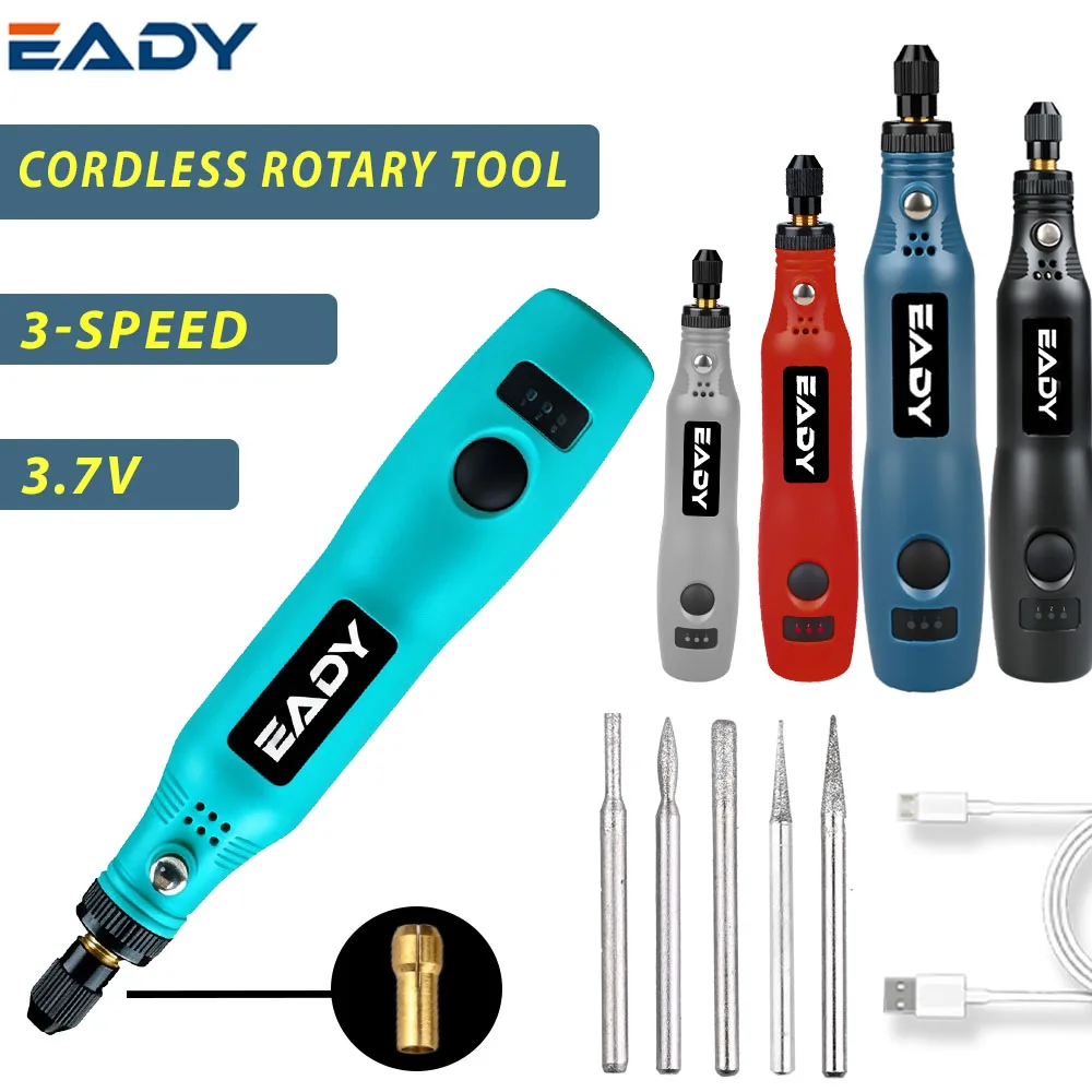 USB Mini Cordless Rotary Tool & Mini Bits (5/36pcs), Handles Grinding, Polishing, Engraving, Cutting for Home DIY Projects