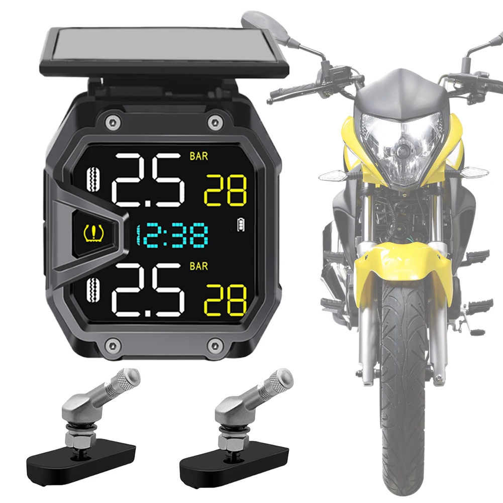 Motorcycle TPMS Tire Pressure Monitoring System Wireless Tire Pressure Monitoring System Cycling Sports Motorcycle Accessories