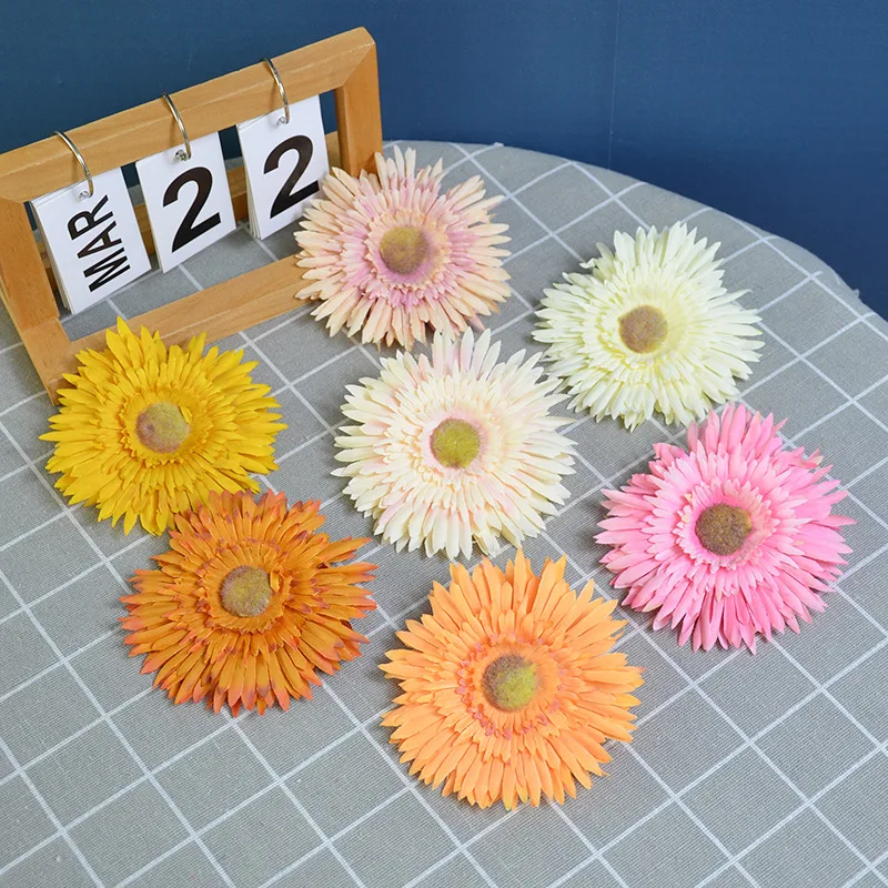 5 Pieces Simulation Brushed Chrysanthemum Handmade DIY Material Flower Wedding Table Flower Home Decoration Flower