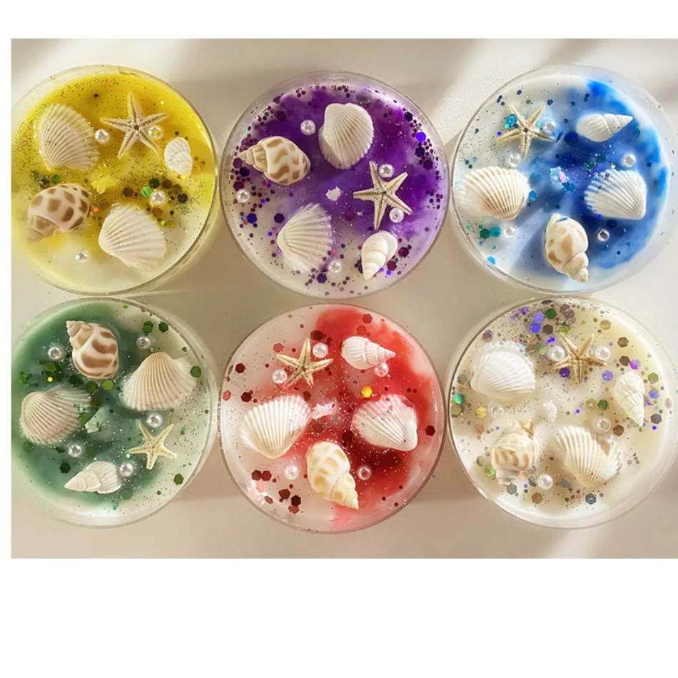 1/6Pcs Shell Conch Scented Candles Fragrance Crystal Stone Dried Flower Scented Candle Valentine's Day Gift Holiday Decoration