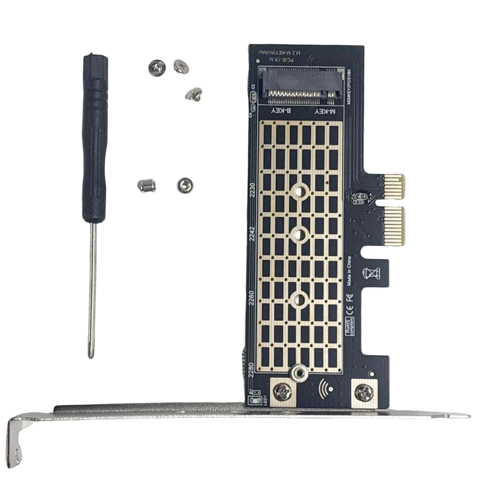 M.2 NVME SSD To PCIe 3.0 X1 Adapter Card 8Gbps SSD PCIE X1 Expansion Card M Key M.2 NVME To PCIe 3.0 X1 Adapter for Desktop PC