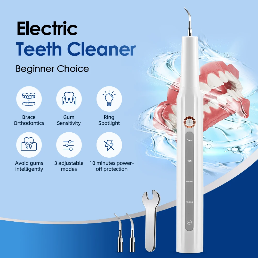 Dental Scaling Dental Tartar Cleaner Ultrasonic Tartar Eliminator for Teeth Stain Calculus Plaque Remover Dental Stone Cleaning