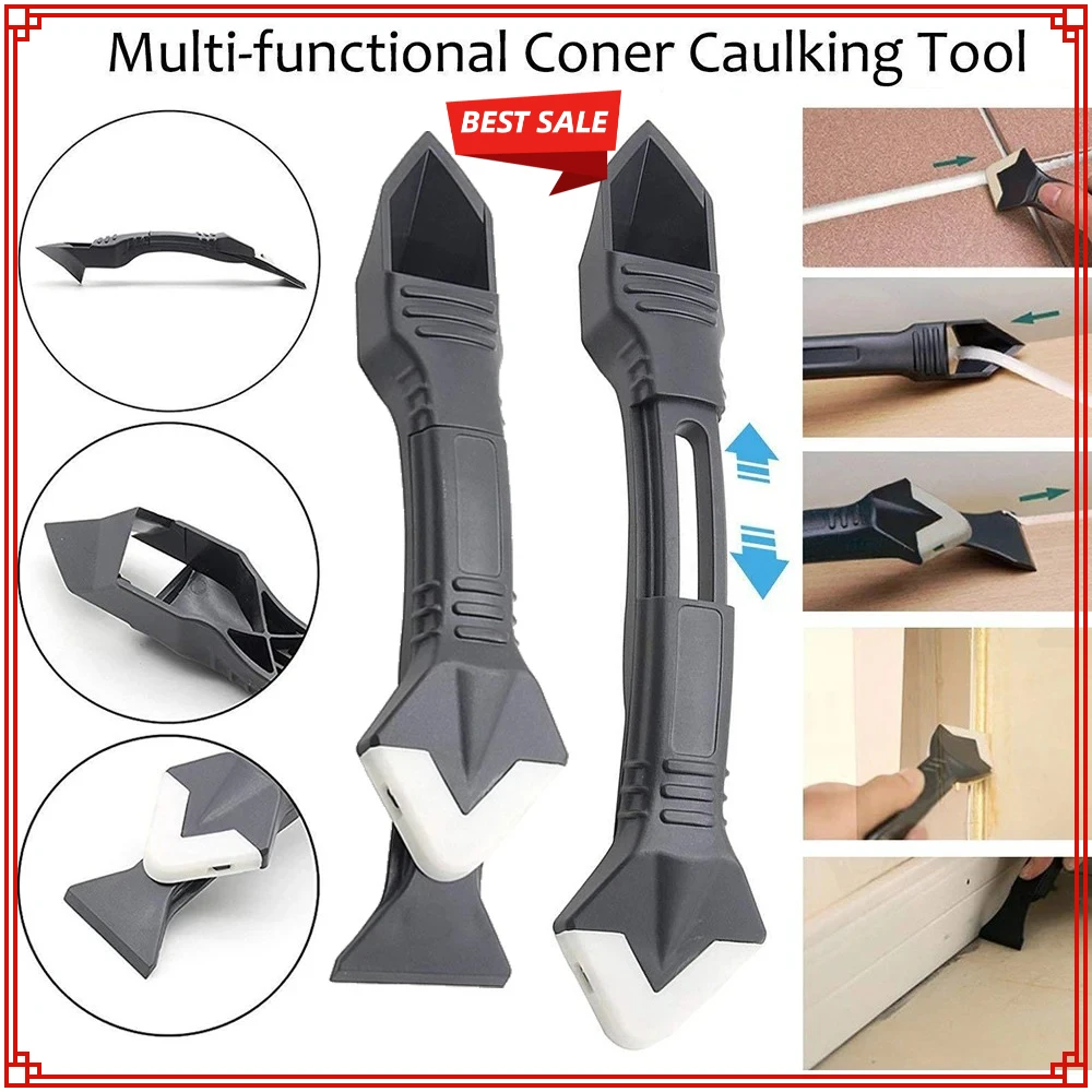 5 In 1 Silicone Scraper Sealant Smooth Remover Tool Set Caulking Finisher Smooth Grout Kit Floor Mould Removal Hand Tools Set