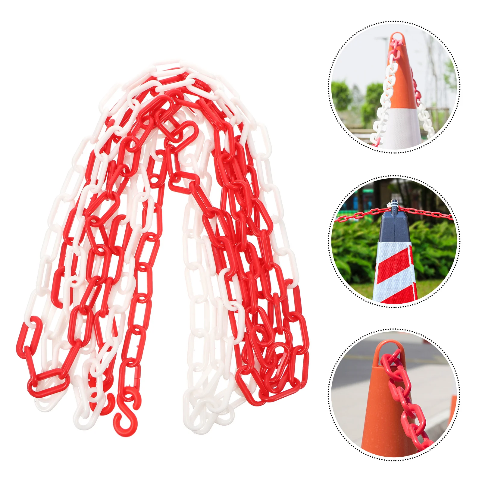 Plastic Safety Chain Roadway Traffic Barrier Caution Security Chain Crowd Control Barrier Red White Plastic Chain For Site