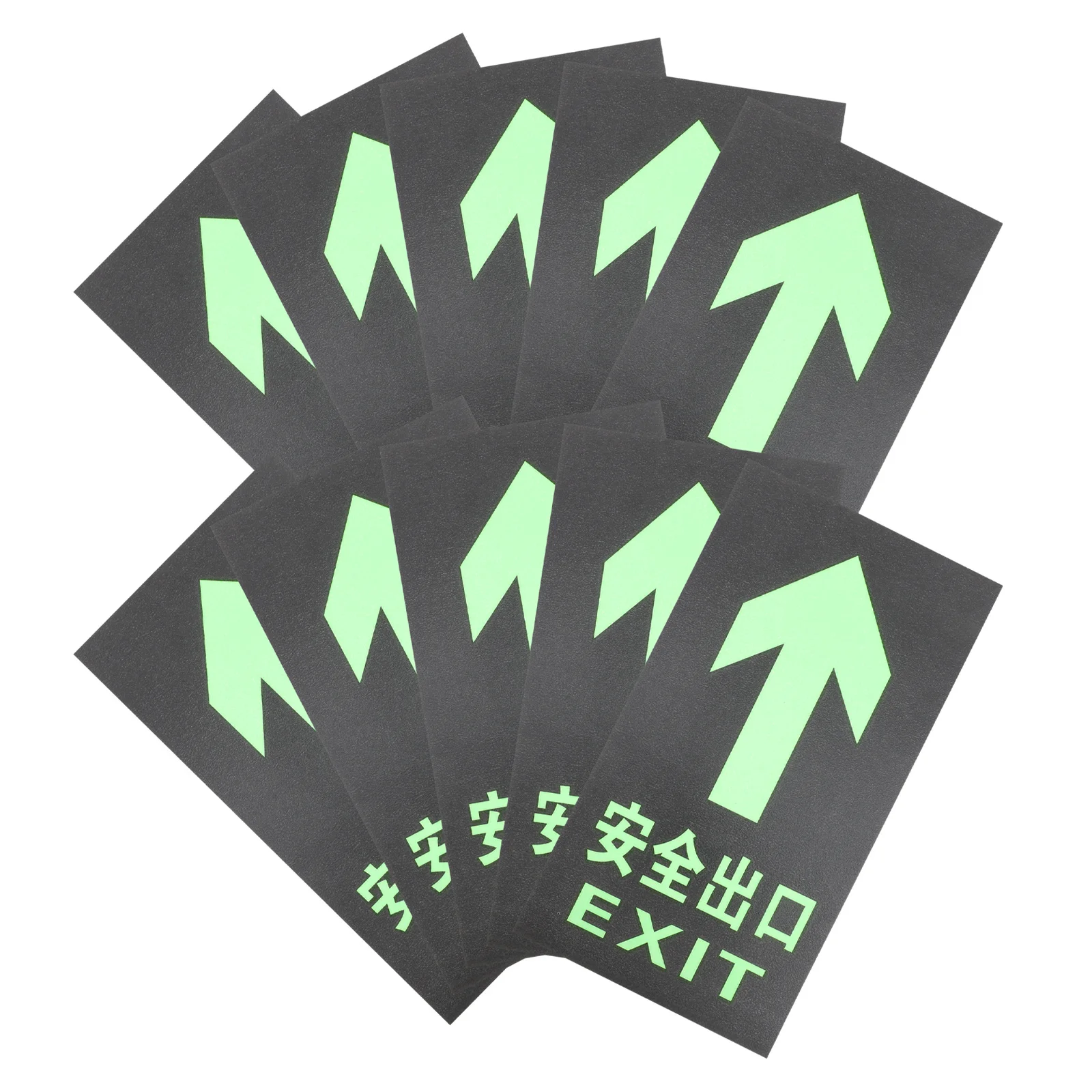 10Pcs Easy Apply Glow in Dark Exit Stickers Safety Signs for Malls Businesses Public Buildings Warning Sign Owls Warning Sign