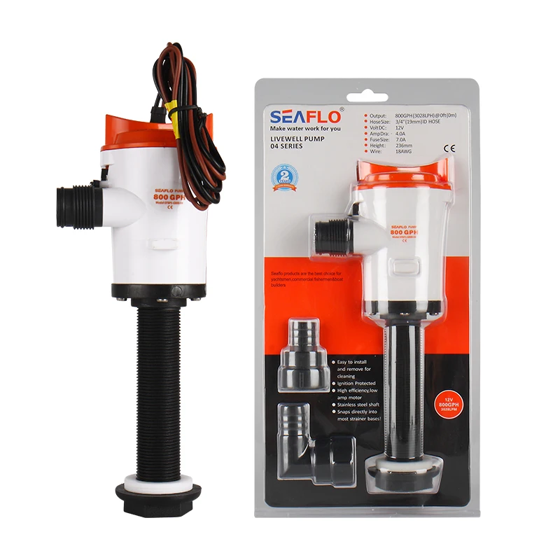 12V Easy Replace 800GPH Bait Livewell Pumps With Long Life Motor Aerator Kit Pump