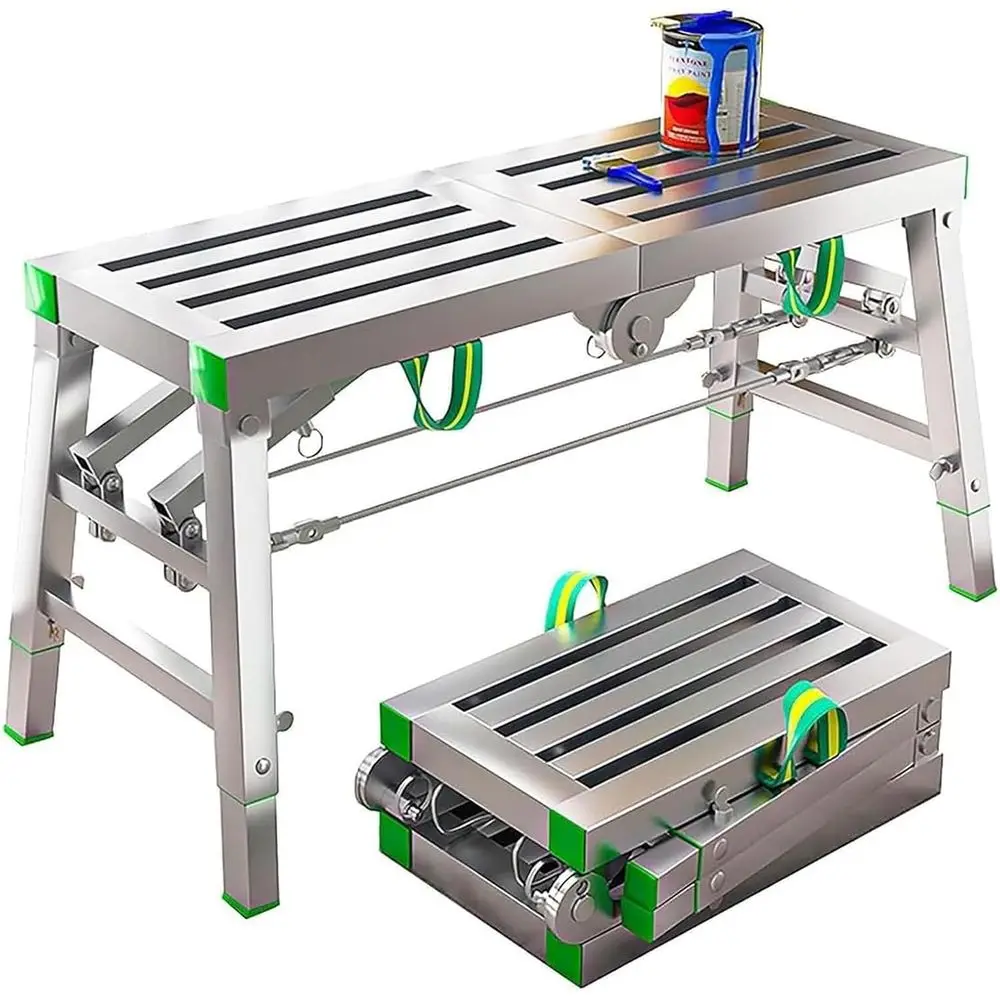 Adjustable Height Welding Scaffold Ladder for Work Platform and Storage Bench