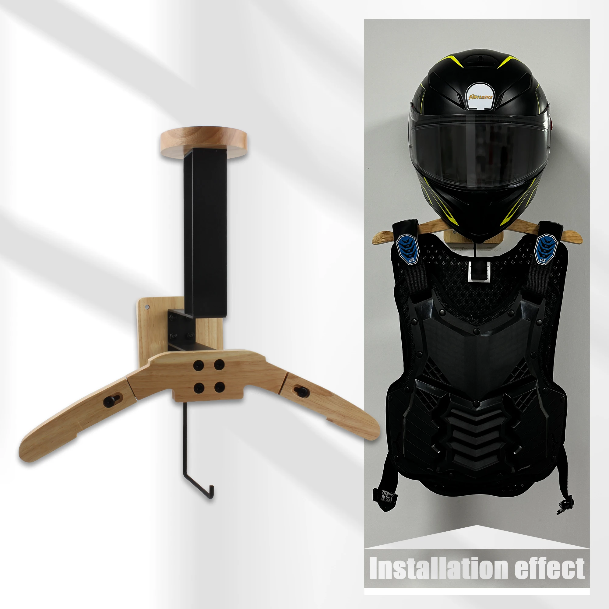 Motorcycle Stand Bicycle Cycling Helmets 2024 Support Wooden Hanger Hang Garage Support Wall Mounted Storage Gear Helmets Hooks