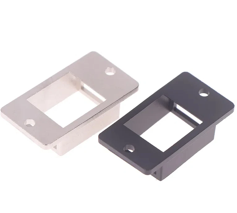 Sleek RJ45 1-Port Keystone Adapter Holder with Durable Metal Panel Mounting and Extended Frame