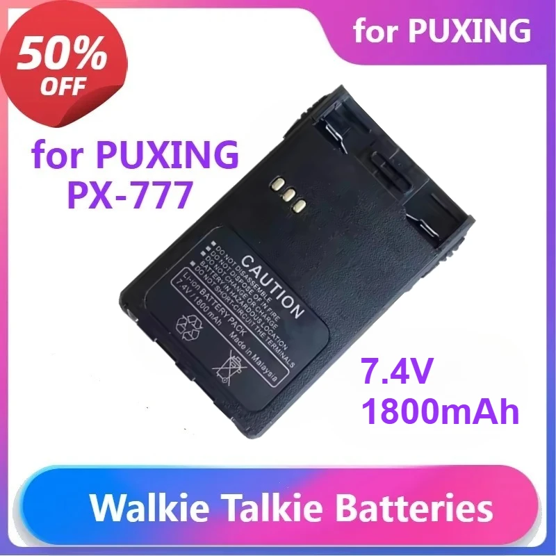 1Pcs Walkie Talkie Batteries for PUXING PX-777 PX888 PX-999 PX-328 PX-728 PX-777Plus VEV-3288S Two Way Radios 1800mAh 7.4V