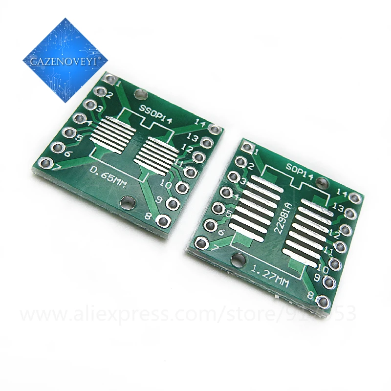 10pcs/lot TSSOP14 SSOP14 SOP14 to DIP14 Transfer Board DIP Pin Board Pitch Adapter In Stock