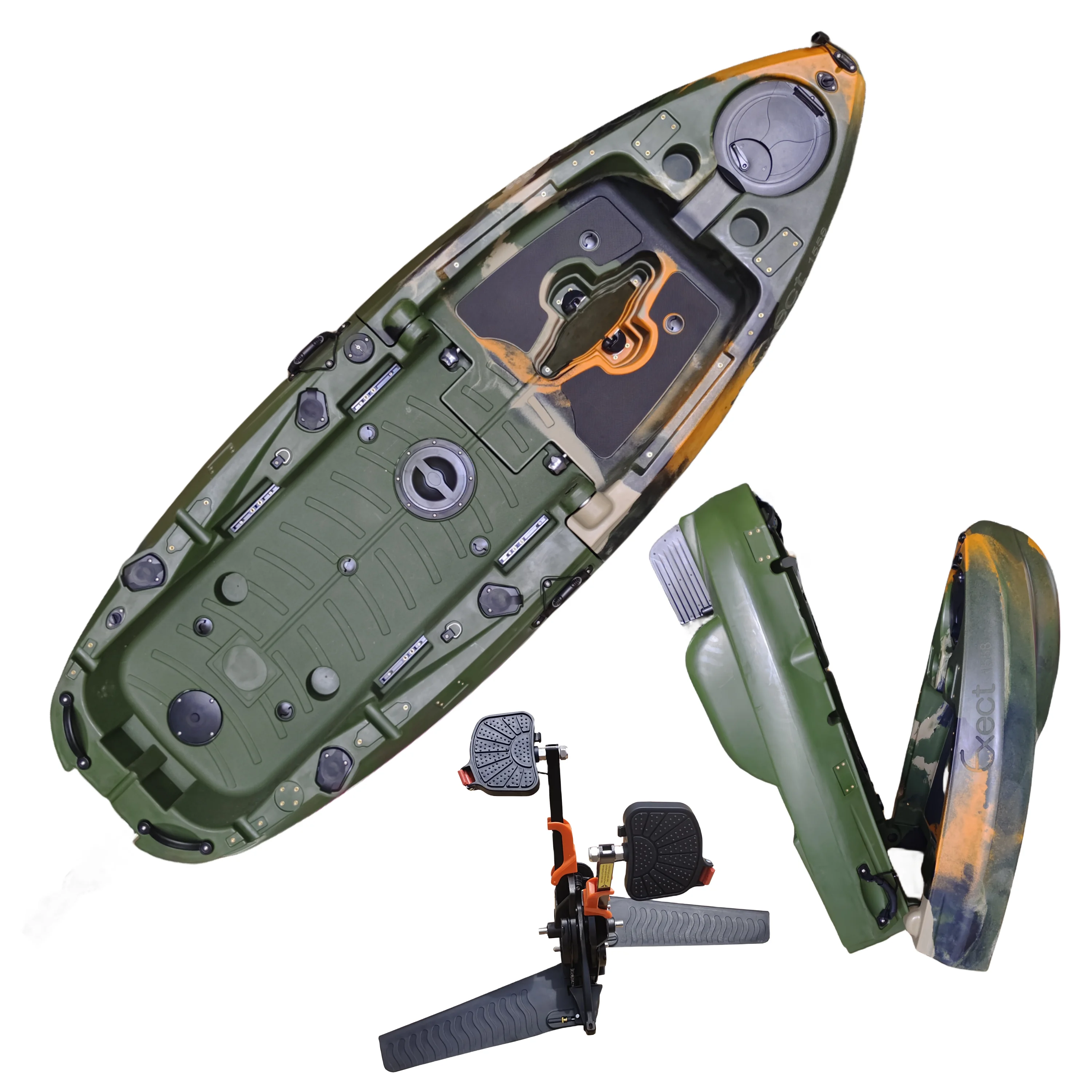 Plastic Kayak Pedal Kayak Fishing Boat Two Parts Foldable Kayak/kajak Aluminum Seat