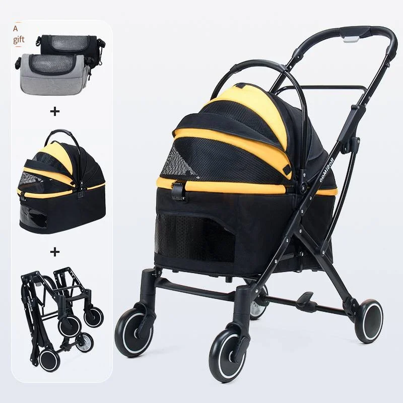 Pet Carts Cats Dogs Going Out Lightweight Foldable and Detachable Carts Small and Medium-sized Dog Carts Dog Strollers 애완동물 수레