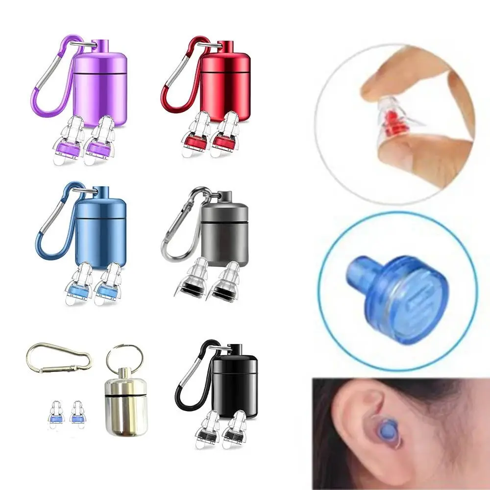 1 Pair Reusable Noise Cancelling Earplugs Soft Silicone Ear Protection Hear Protection Earplugs Sound Insulation Hear Safe