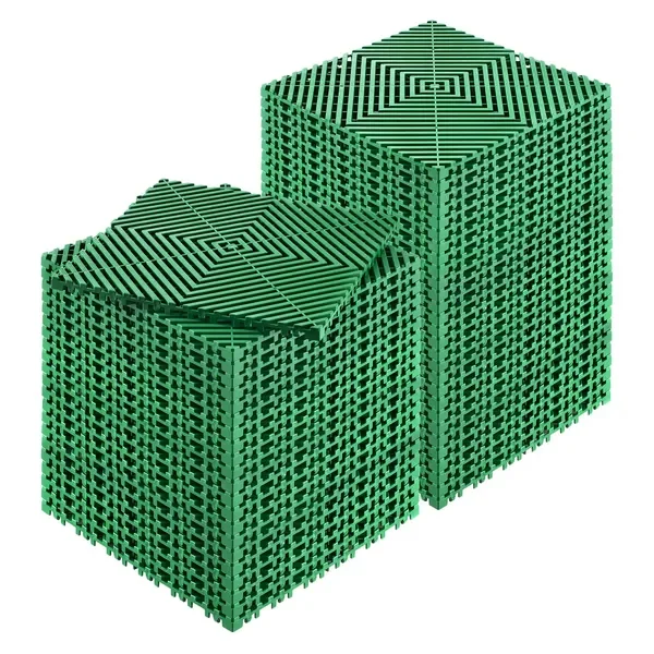 10'x10' Interlocking Drainage Mat, 50 Pcs PP Modular Floor Tile, Non-Slip Shower & Garden Use