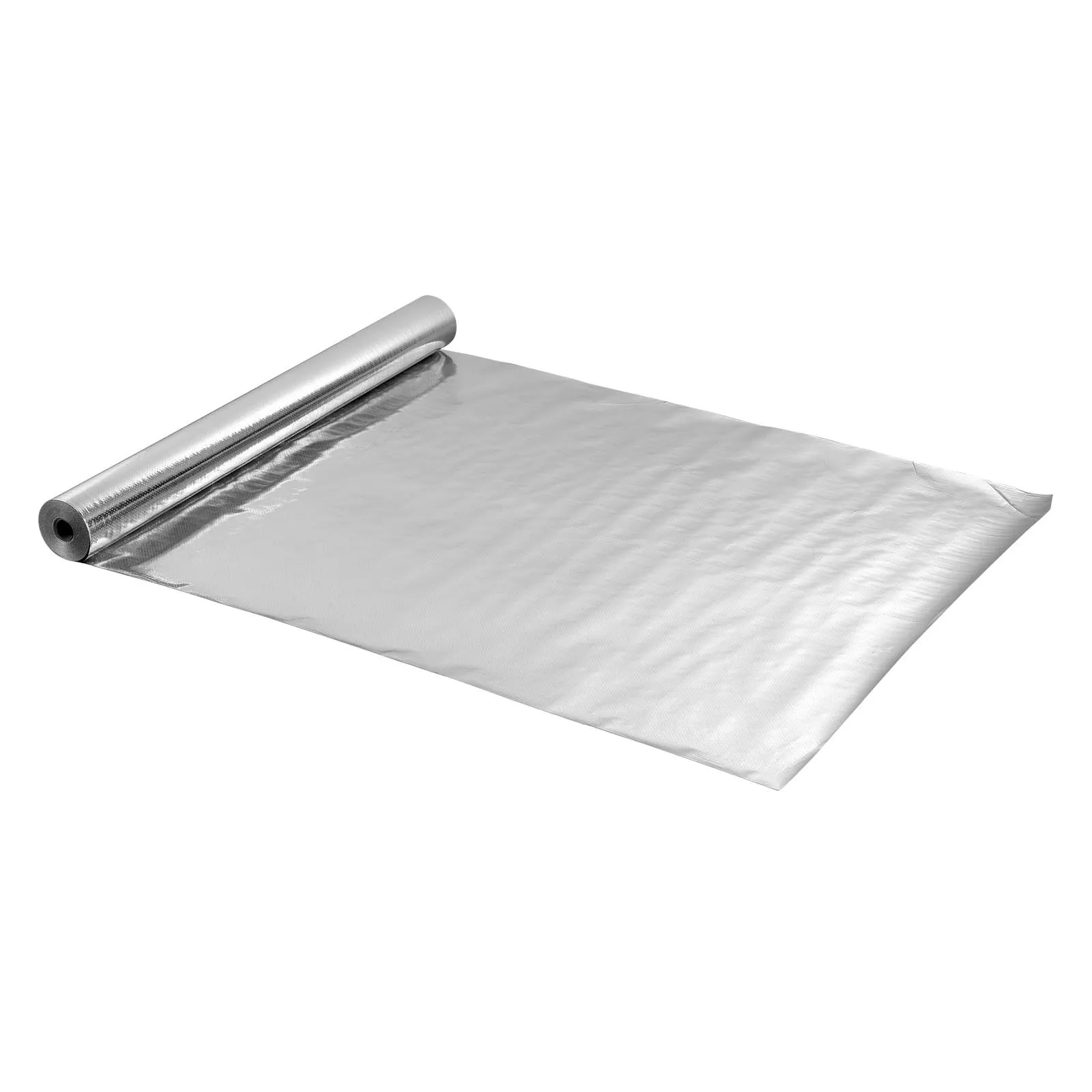 Double Reflective Insulation Roll, Perforated Woven Fabric Radiant Barrier, 0.15mm 48 In X 125 Ft, Double-Sided Aluminum Foil