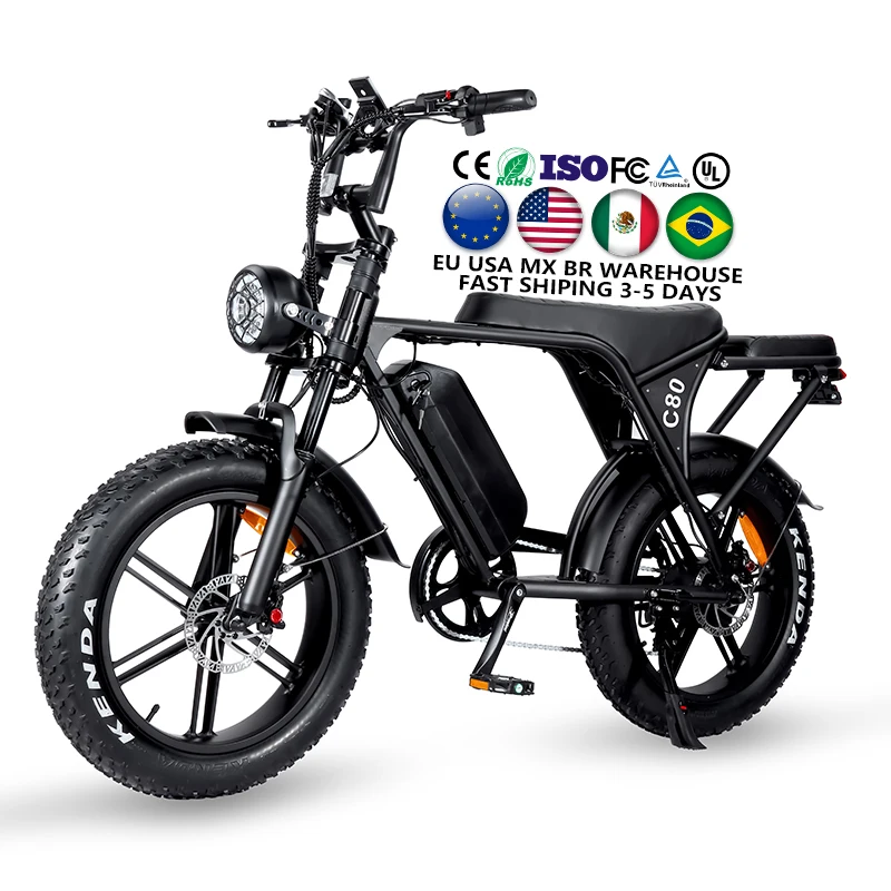 Wholesale Price Electric Bikes C80 7 Speed 20 Inch Fat Bike OUXI V20 PRO E-Bike for Adults Fat Tire Ebike Hybrid Bikes Fatbike