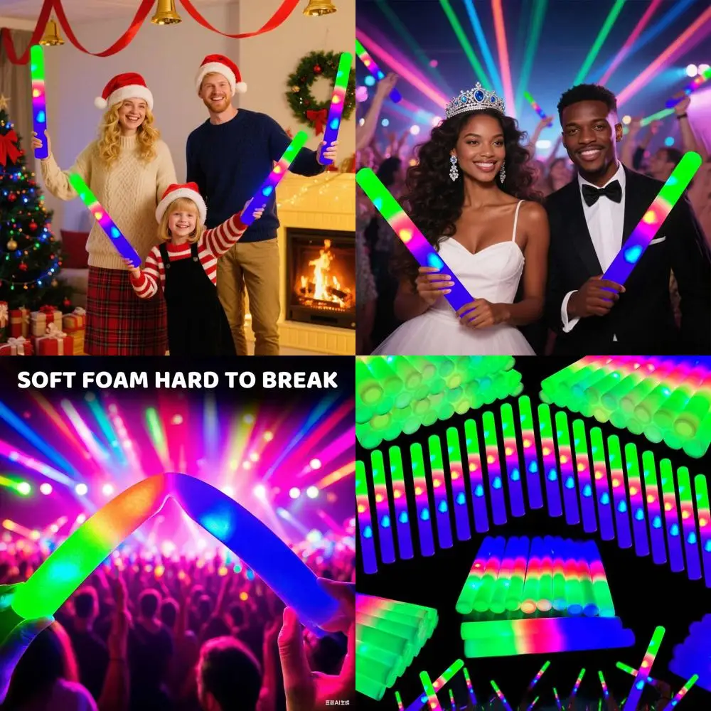 Premium 130-Pack LED Glow Sticks - Ideal for Weddings, Parties, and Events, Adult Party Supplies, Lighted Glow Rods for DJ Clubs