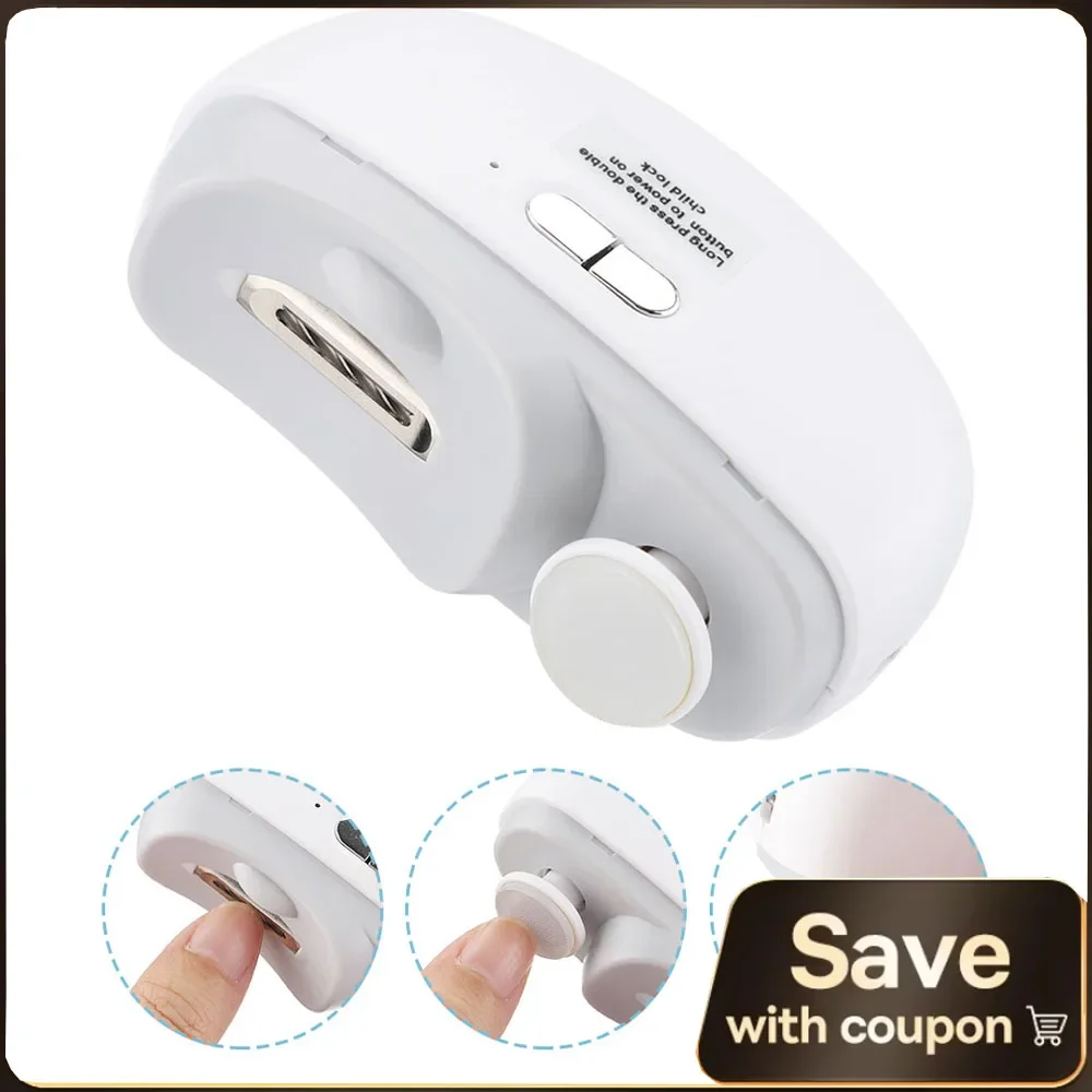 Automatic Electric Nail Clippers with Light for Adult Baby Fingernail Toe Pedicure Cutter