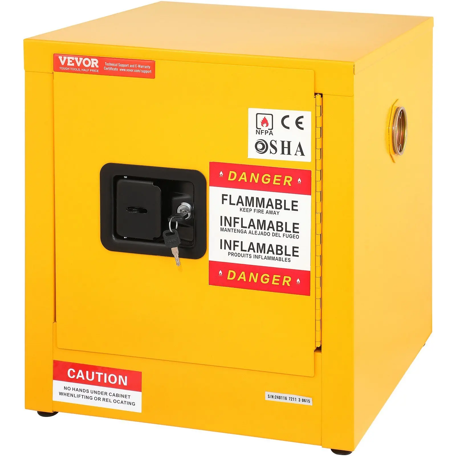 Flammable Cabinet 16.9" x 16.9" x 18.2", Galvanized Steel Safety Cabinet, Adjustable Shelf Flammable Storage Cabinet, Home Use