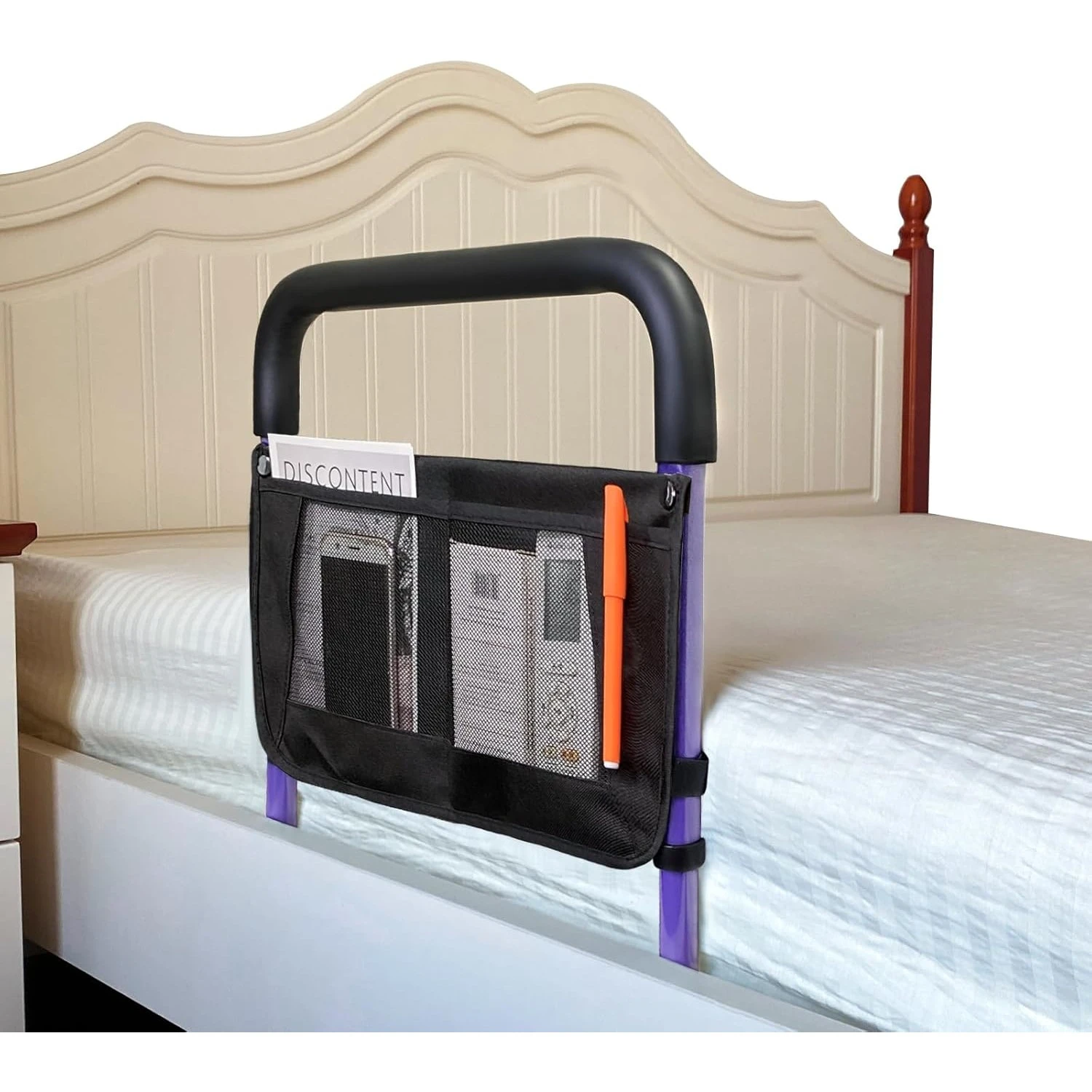 Bed Rails for Elderly Adults Safety with Adjustable Heights Storage Pocket Assist Support Side Railings for Seniors Citizens