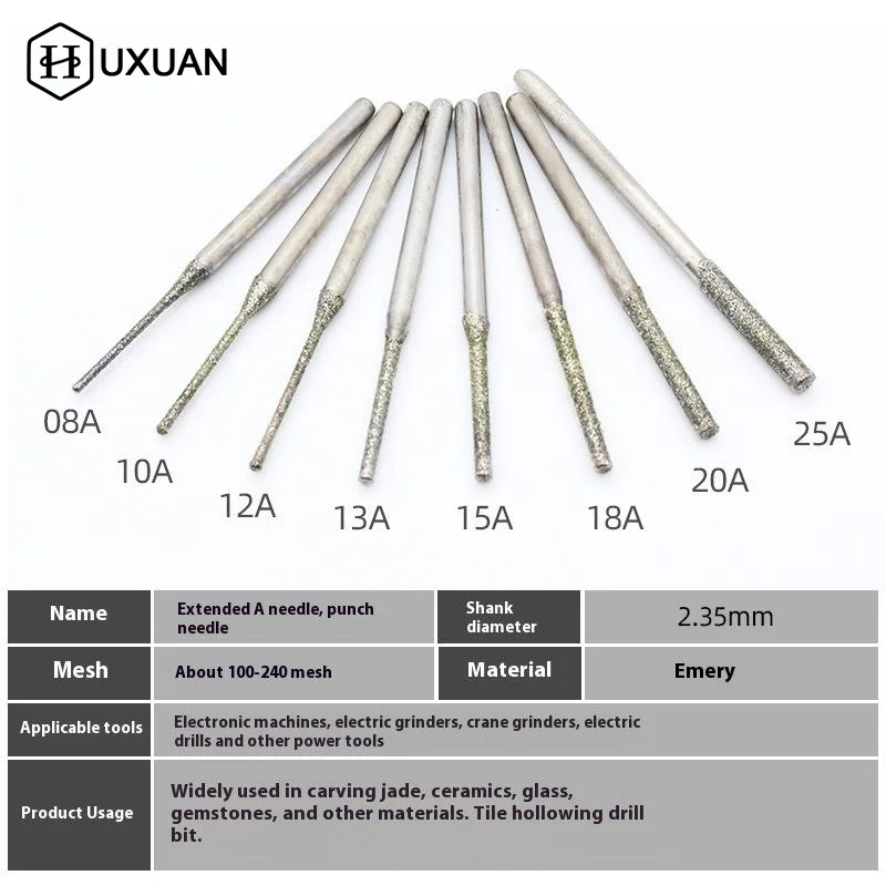 10Pcs 0.8-2.5MM Diamond Coated Lapidary Drill Bit Tips Needle For Jewelry Ceramic Jade Agate Glass Amber Tool Drilling Tool