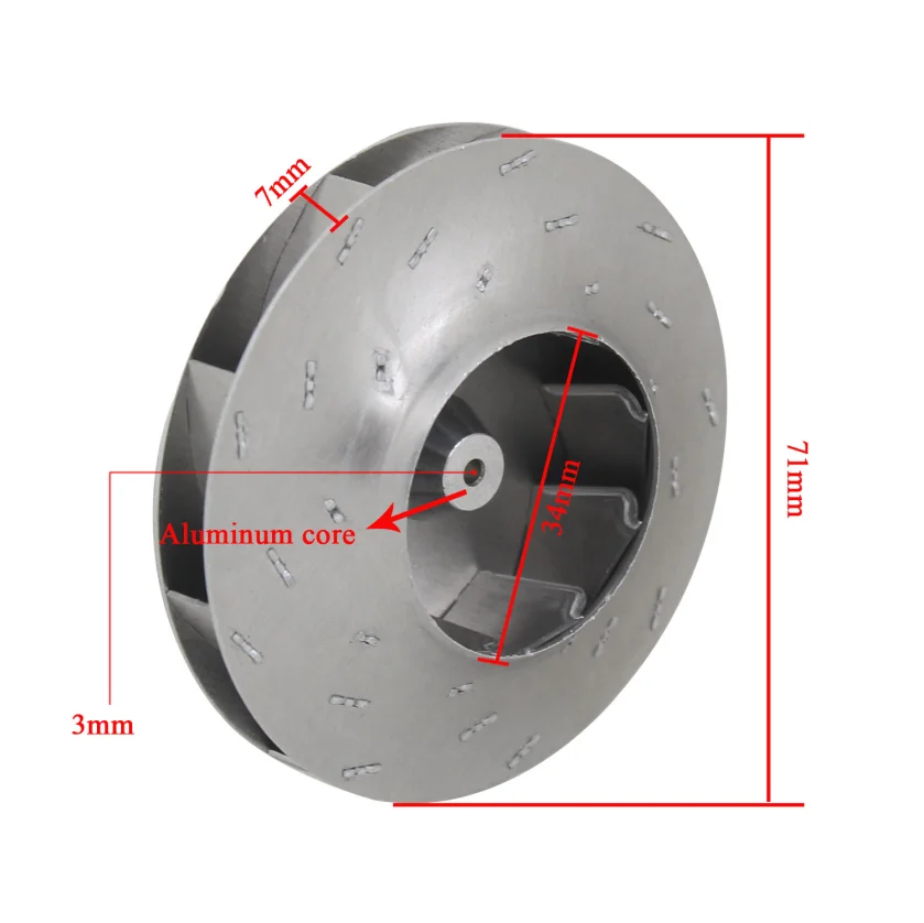 Cleaner Fan Impeller Motors Aluminum  Impeller Fan Blade 71mm 62mm For Vacuum Cleaner Parts Vacuum