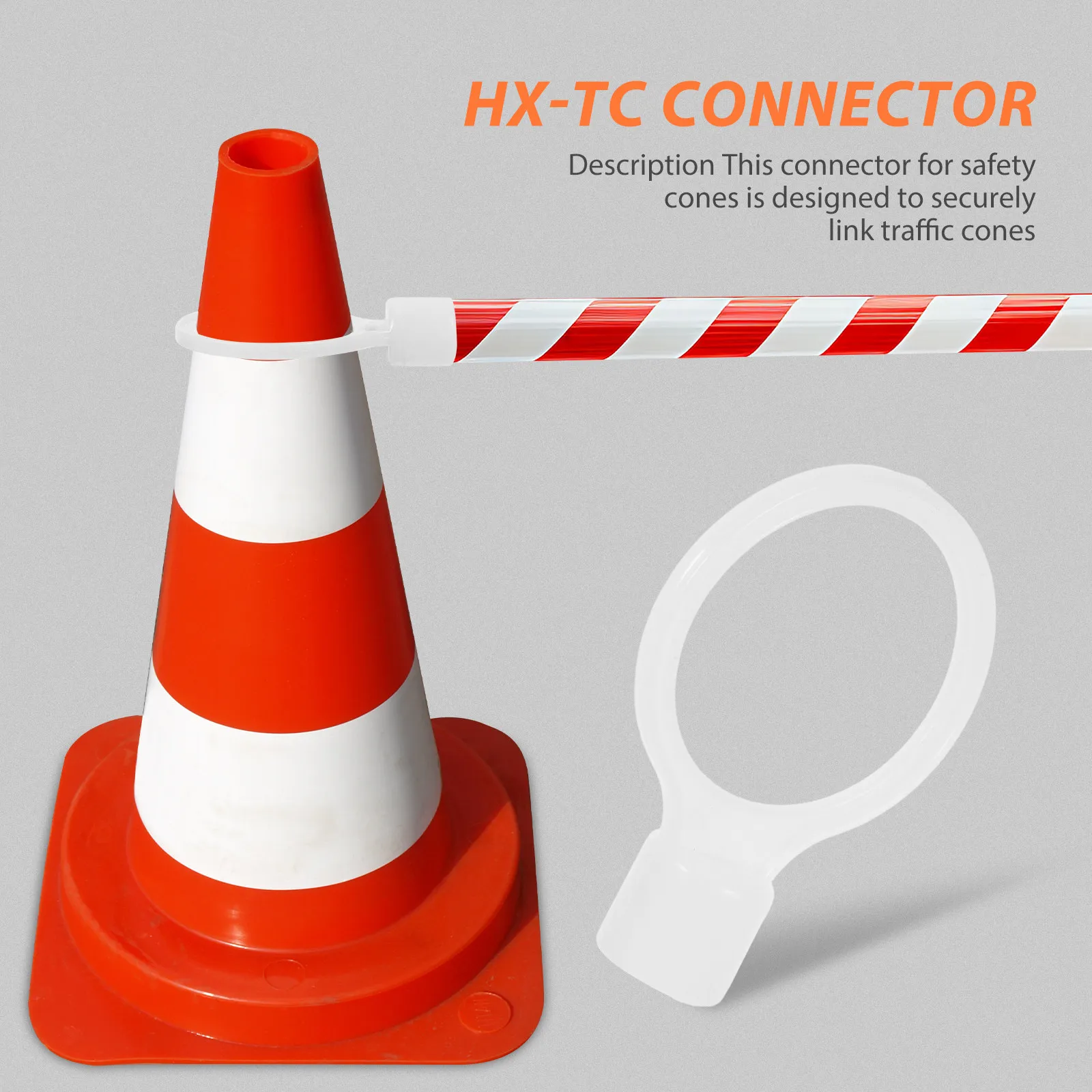 6Pcs Plastic Cone Connector Strong Flexible Safety Rings for Traffic Cones Barriers Parking Driveway Construction Warning Use