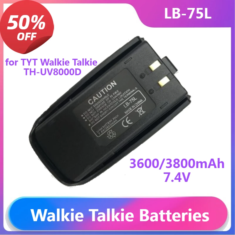 Walkie Talkie Batteries for TYT Walkie Talkie TH-UV8000D TH-UV8000E Accessory Li-ion Battery 3800/3600mAh