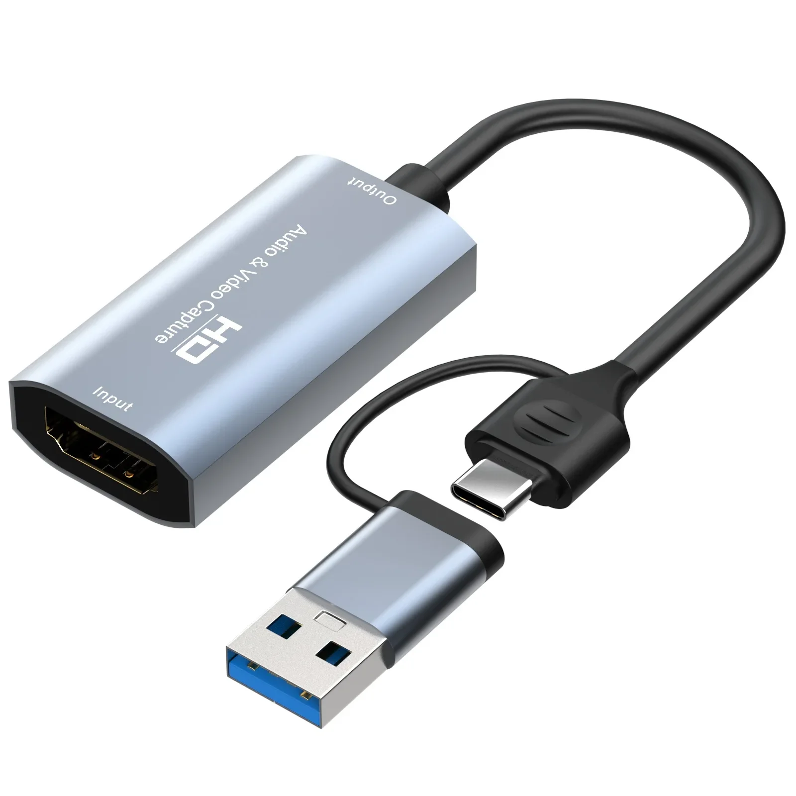 4K HDMI Video Capture Card HDMI-Compatible to USB 3.0/Type-C Game Grabber Record for Switch Xbox PS4/5 Live Broadcast