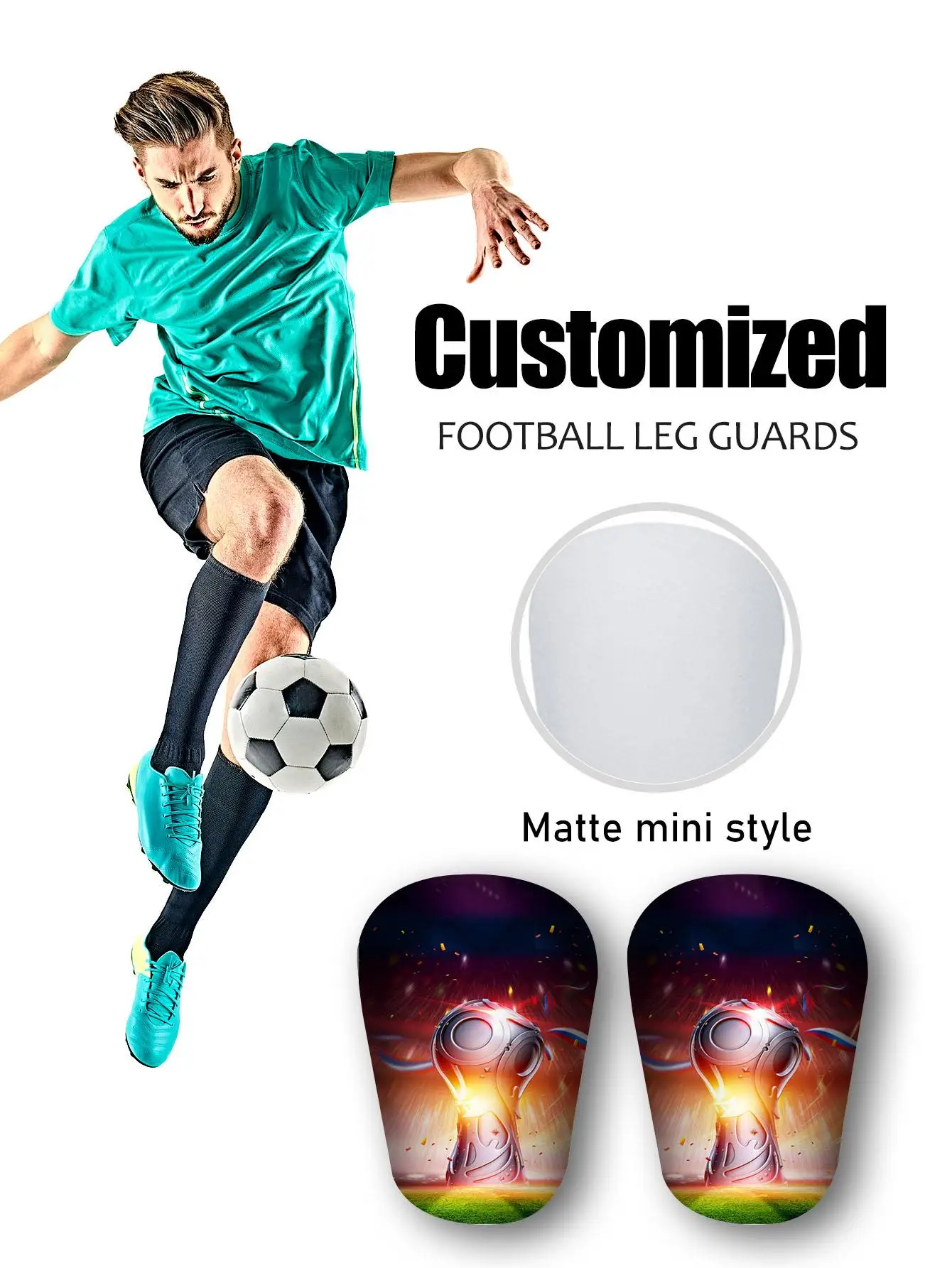 1 Pair Daily Training Custom Photo Shin Guards - Pe Lightweight Sturdy Boards + Eva Cushion, Skin-Friendly Comfort