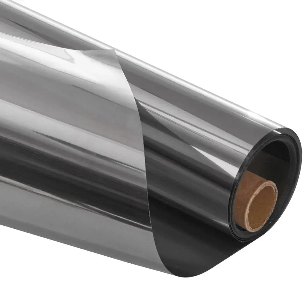 One Way Mirror Window Film Daytime Privacy Static Cling Black Silver Tint 1m²