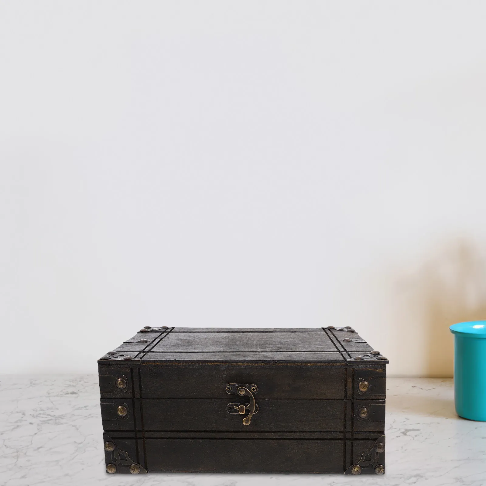 Vintage Wooden Trinket Box Retro Jewelry Chest Storage Treasure Case Elegant Keepsake Display Storage Organizer