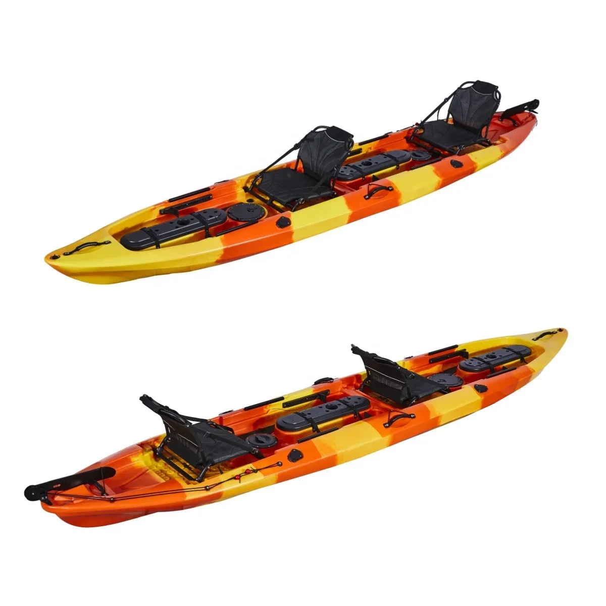 Wholesale 2-Person Plastic Kayak For Family Kayak Fishing With Paddle Accessories Hull Adult Use Lakes Water Sports