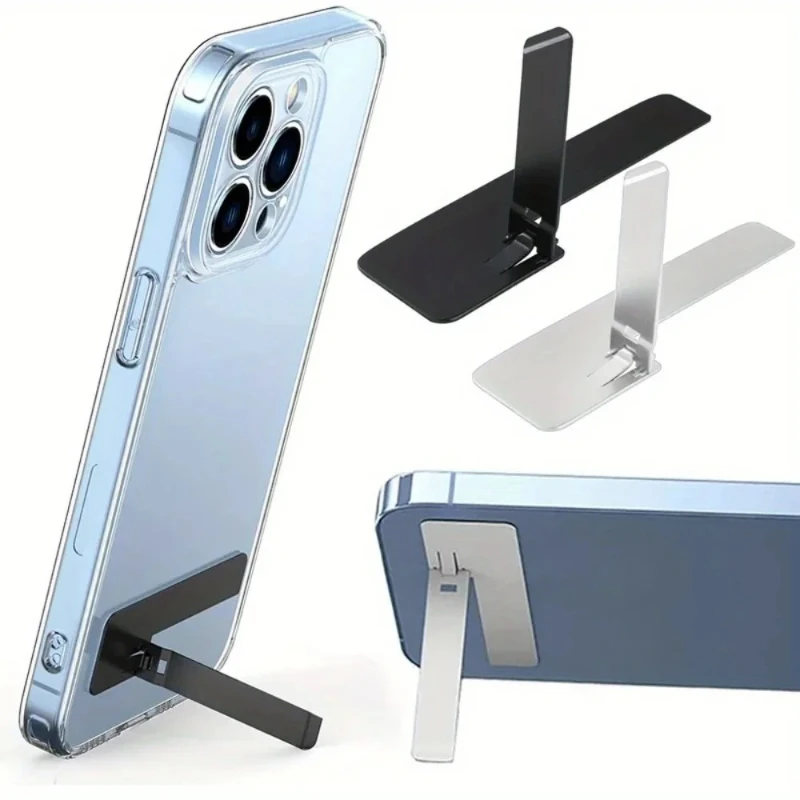 2pcs Ultra Thin Mini Phone Kickstand Universal Desktop Phone Holder Stand Metal Steel Folding Bracket For Various mobile phones