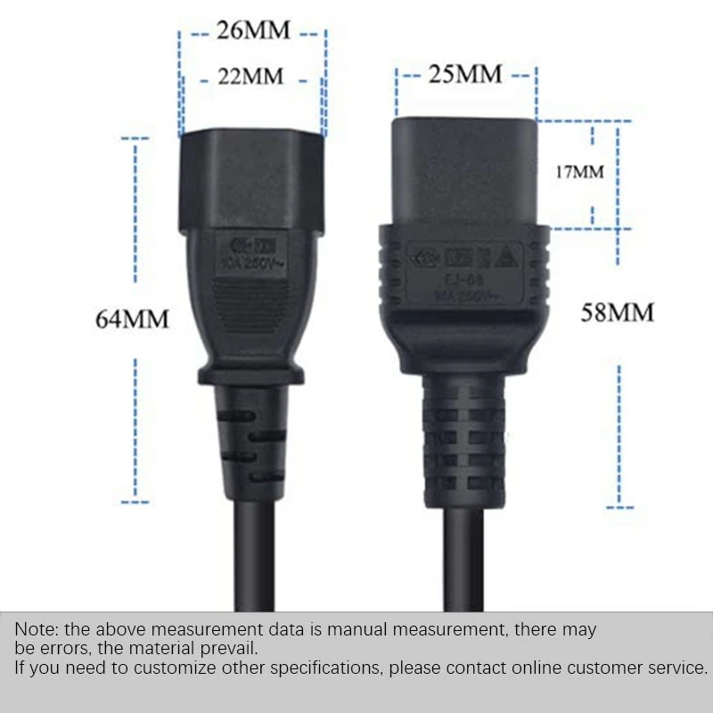 Superior-Power Extension Cord, IEC320 C14 To C19 Conversion Power Cord For Ups Host, Ups Power Supply