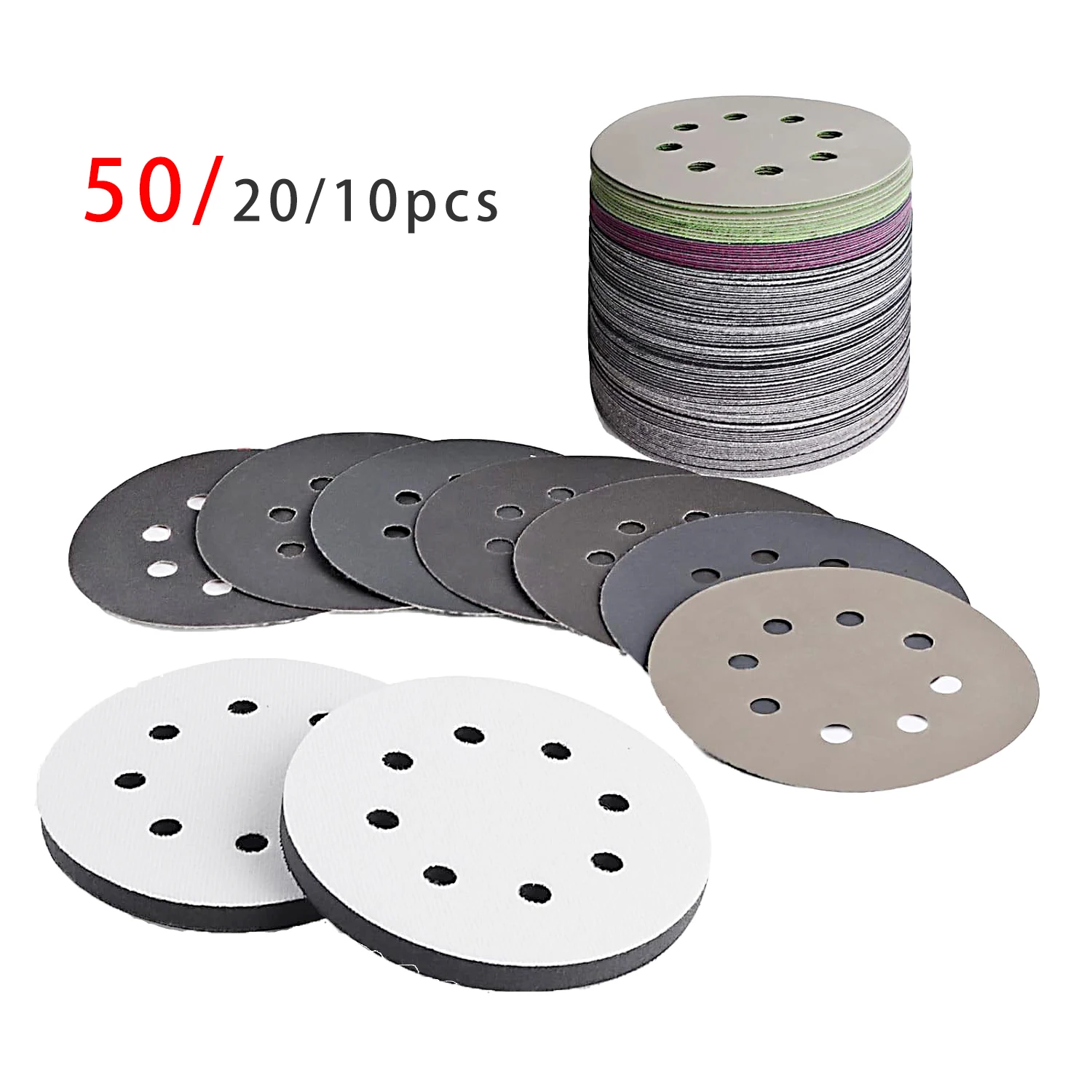 Wet Dry Sanding Disc 125mm 8 Hole Universal SandPaper Car Metal Woodworking Polished Tools Accessories Polishing Abrasive Discs