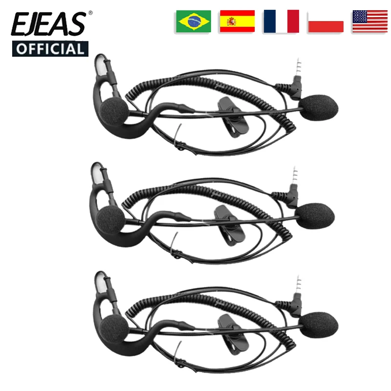 Referee Headset Earhook Headphone 3.5mm Jack for Vnetphone EJEAS V4/6C PLUS/PRO FBIM Motorcycle Intercom