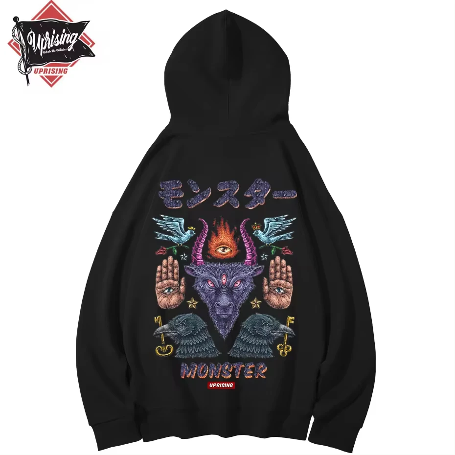 UPRISING Hoodies, Sweatshirts Monster long-sleeved street fashion brand personality joint hip-hop popular FREE SHIPPING