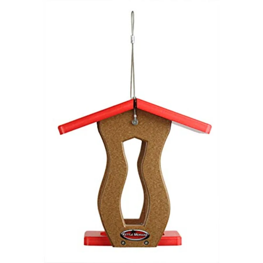 Recycled Curved Hopper Feeder Red/Chocolate