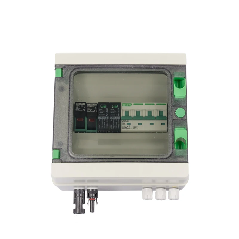CHYT IP65 1000V DC Solar Panel PV Combiner Box 1 String for Solar, With Lightning