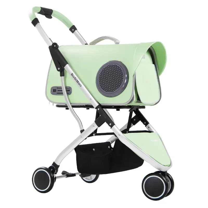 Dog Stroller Pet Carts Dogs Cats Handcarts Breathable Large Space Detachable Carts Folding Carts Strolling Traveling 2024